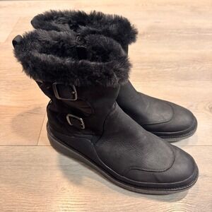 Merrell Tremblant Ezra Winter Boots Black Fur Lined M Dry Warm Insulation Size 9